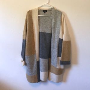Topshop Oversized Colorblock Cardigan